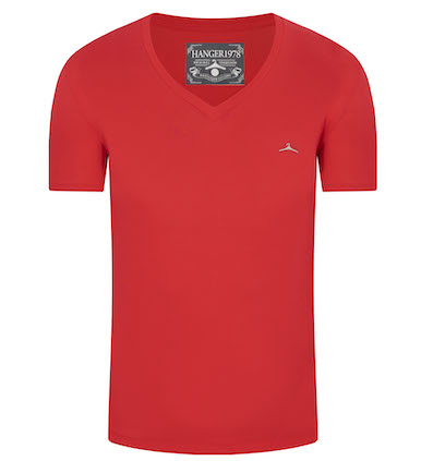 Camiseta Cuello V Pima Rojo