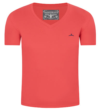 Camiseta Cuello V Pima Coral 